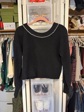 Express Rhinestone Bow convertible sweater